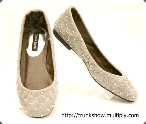 TrunkShow Gray Studded Marian Flats